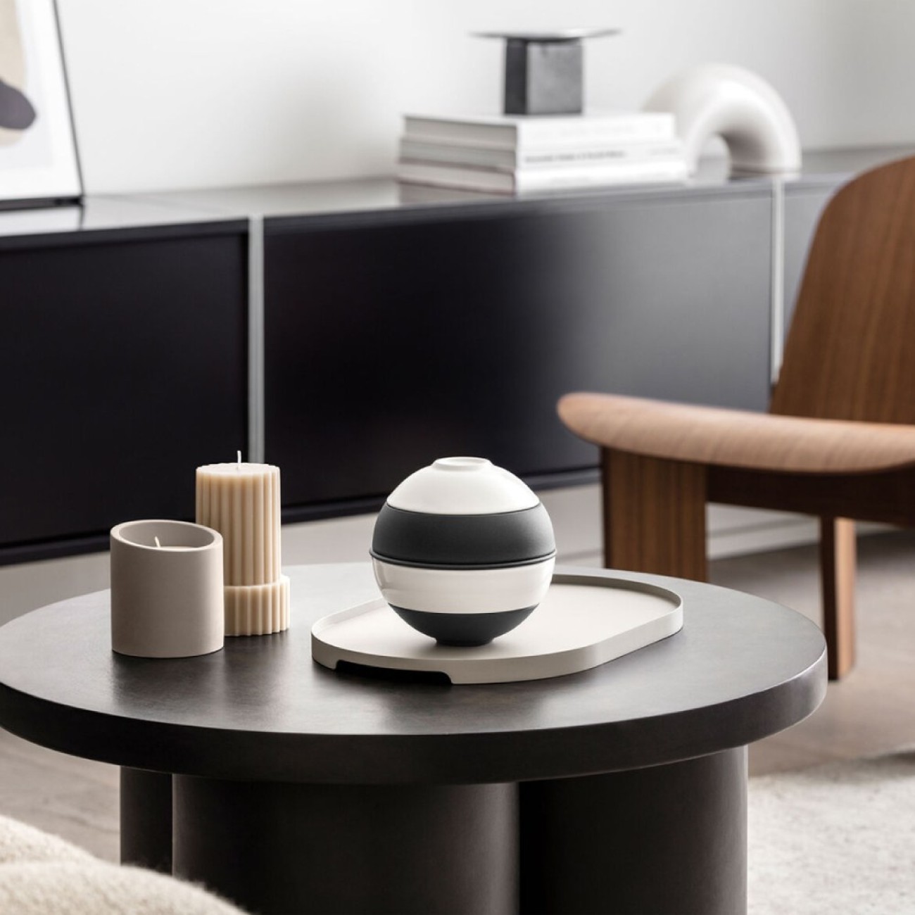 Villeroy & Boch Σετ 5 τεμ. La Petite Boule black&white σειρά Iconic Manufacture Rock by Villeroy & Boch