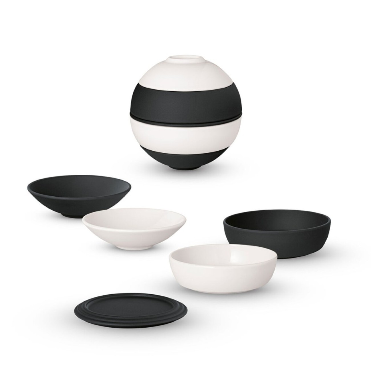 Villeroy & Boch Σετ 5 τεμ. La Petite Boule black&white σειρά Iconic Manufacture Rock by Villeroy & Boch