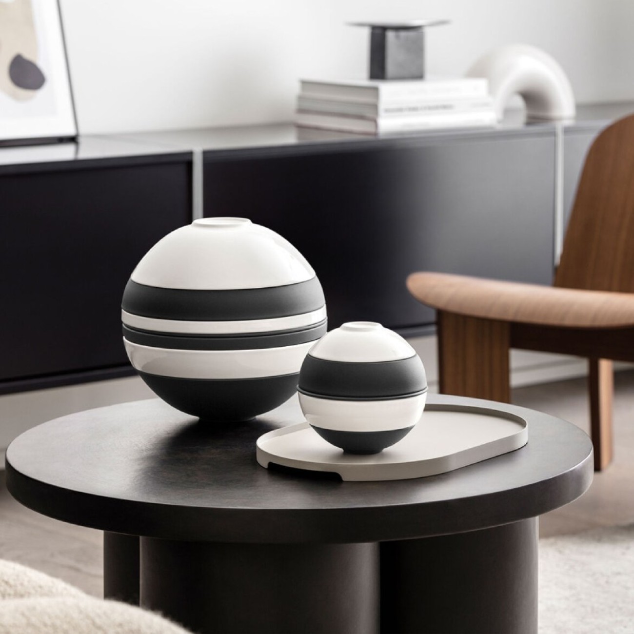 Villeroy & Boch Σετ 5 τεμ. La Petite Boule black&white σειρά Iconic Manufacture Rock by Villeroy & Boch