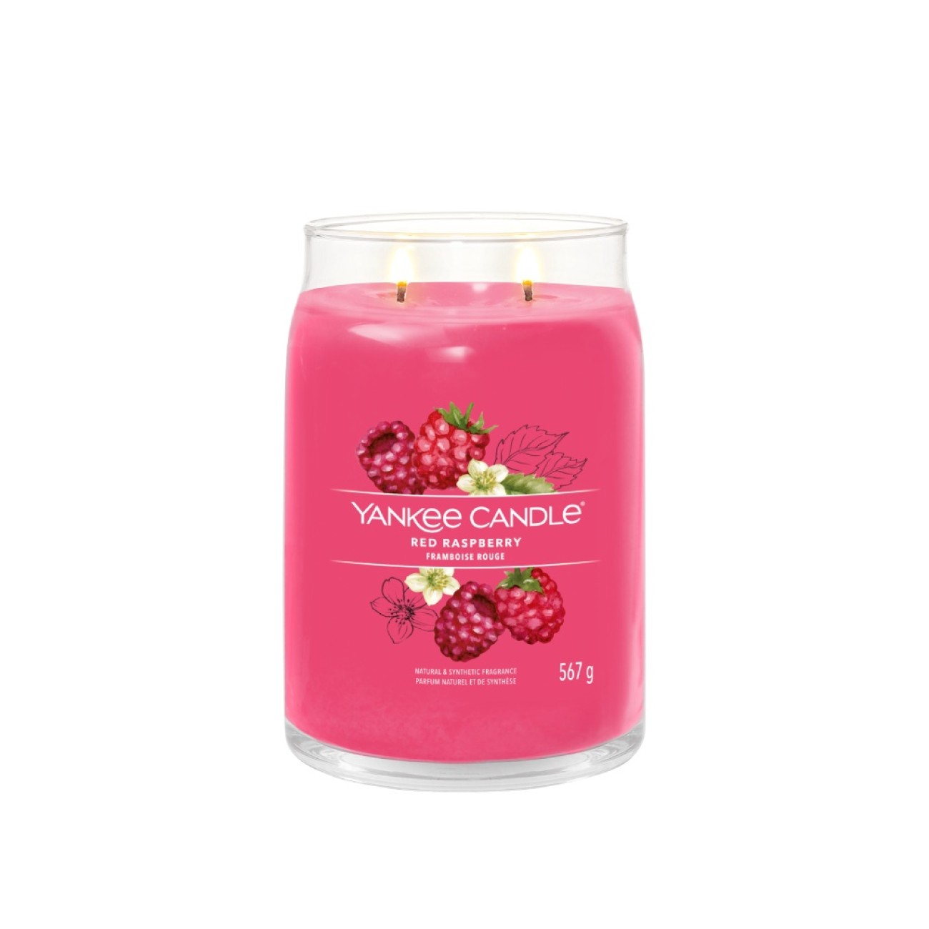 Yankee Candle Αρωματικό Κερί Signature σε Γυάλινο Δοχείο Large σειρά Red Raspberry
 Γυάλινα δοχεία Yankee Candle