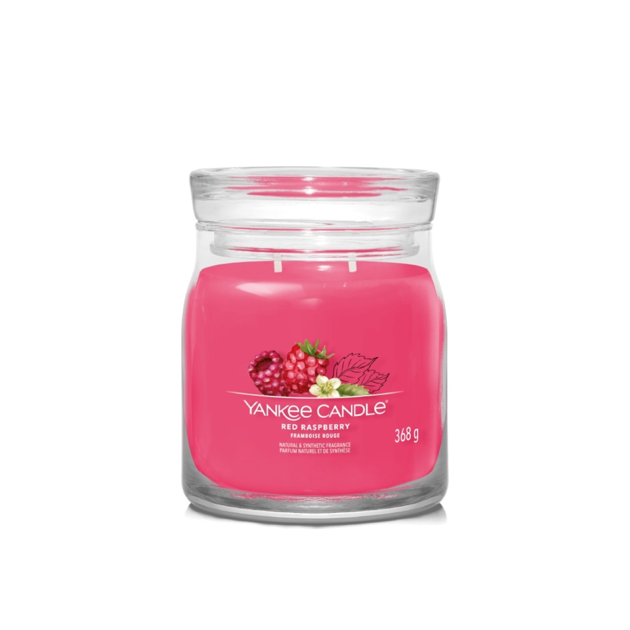 Yankee Candle Αρωματικό Κερί Signature σε Γυάλινο Δοχείο Medium σειρά Red Raspberry
 Γυάλινα δοχεία Yankee Candle