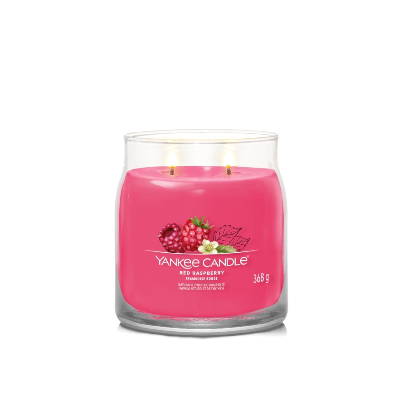 Yankee Candle Αρωματικό Κερί Signature σε Γυάλινο Δοχείο Medium σειρά Red Raspberry
 Γυάλινα δοχεία Yankee Candle