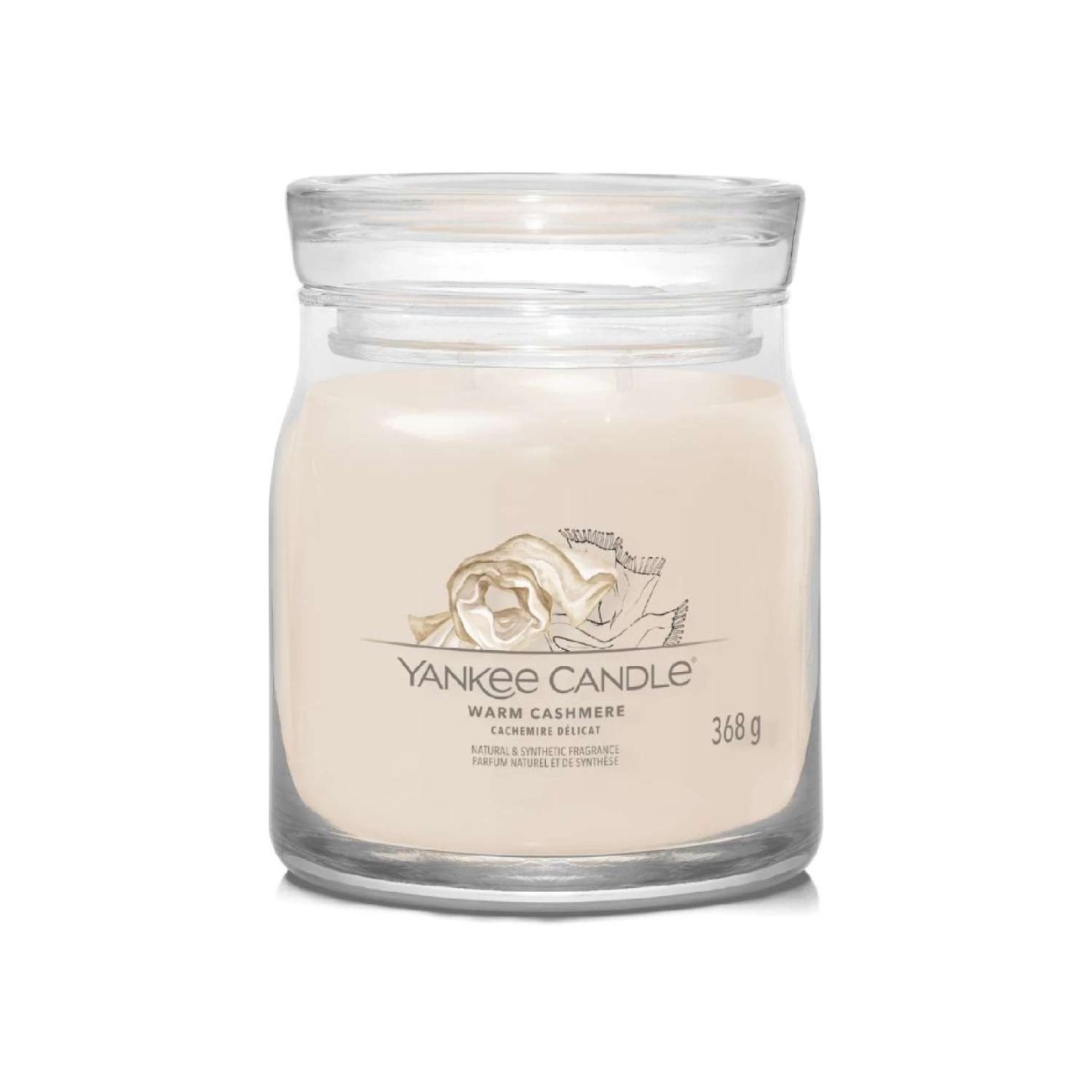 Yankee Candle Αρωματικό Κερί Signature σε Γυάλινο Δοχείο Medium σειρά Warm cashmere
 Γυάλινα δοχεία Yankee Candle