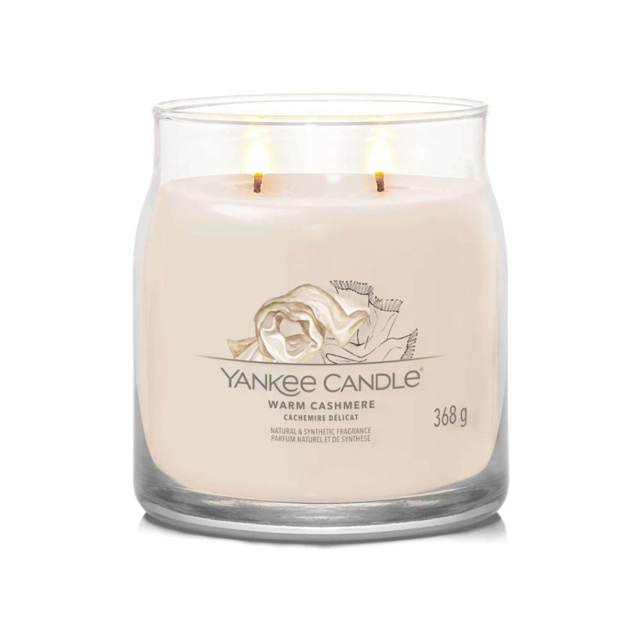 Yankee Candle Αρωματικό Κερί Signature σε Γυάλινο Δοχείο Medium σειρά Warm cashmere
 Γυάλινα δοχεία Yankee Candle