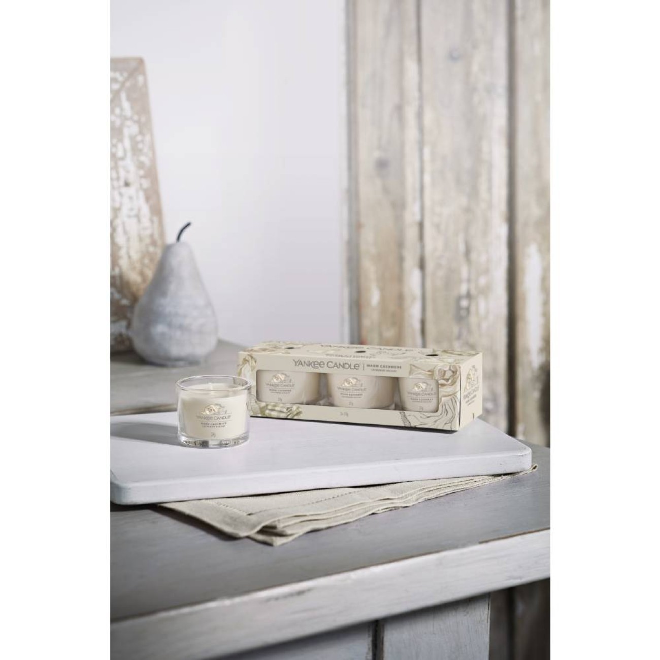 Yankee Candle Αρωματικό κερί σε Γυάλινο δοχείο Votive Signature σειρά  Warm Cashmere Γυάλινα δοχεία Yankee Candle