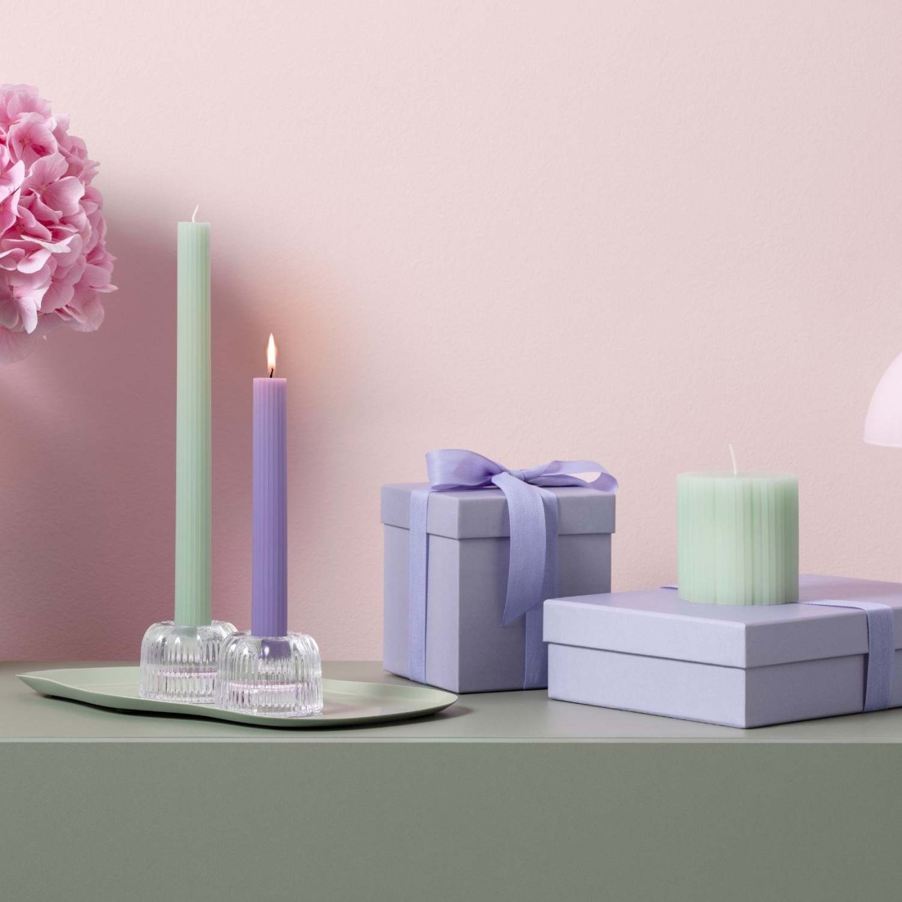 Villeroy & Boch Σετ 2 τεμ. κερί κηροπηγίου 25εκ. Bleu & Vert σειρά Fleur Accessoires Blue Κεριά κηροπηγίου