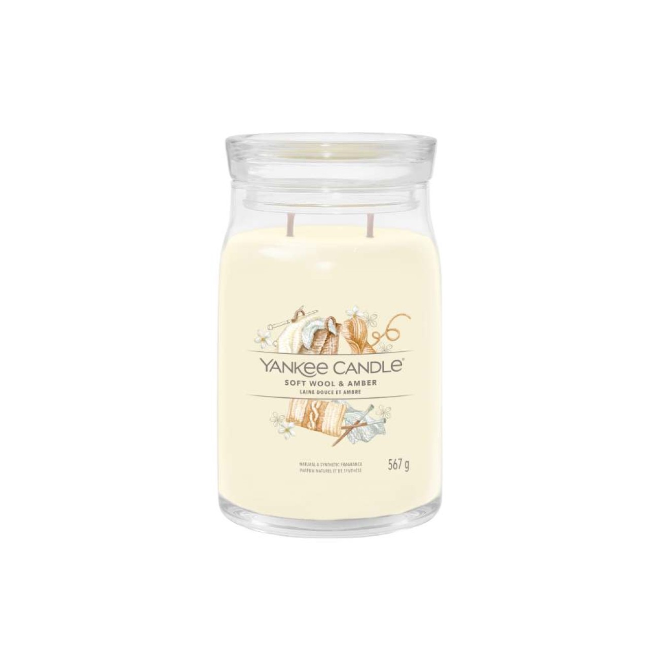 Yankee Candle Αρωματικό Κερί Signature σε Γυάλινο Δοχείο Large σειρά Soft Wool & Amber
 Γυάλινα δοχεία Yankee Candle