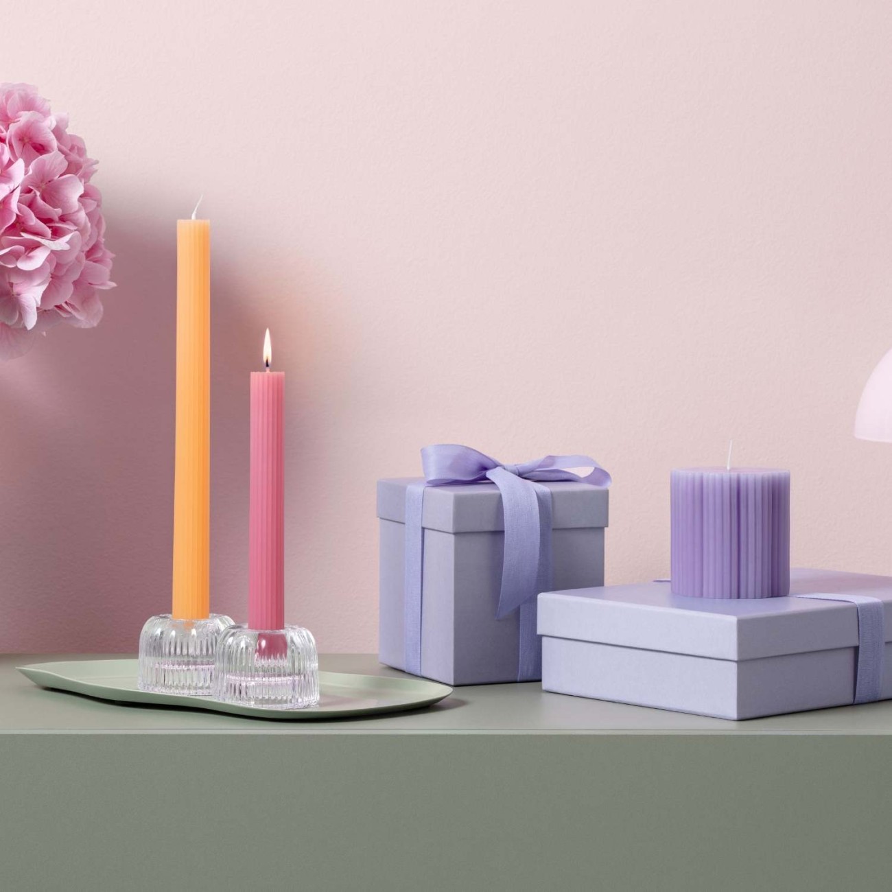 Villeroy & Boch Σετ 2 τεμ. κερί κηροπηγίου 25εκ. Bleu & Vert σειρά Fleur Accessoires Cassis Κεριά κηροπηγίου