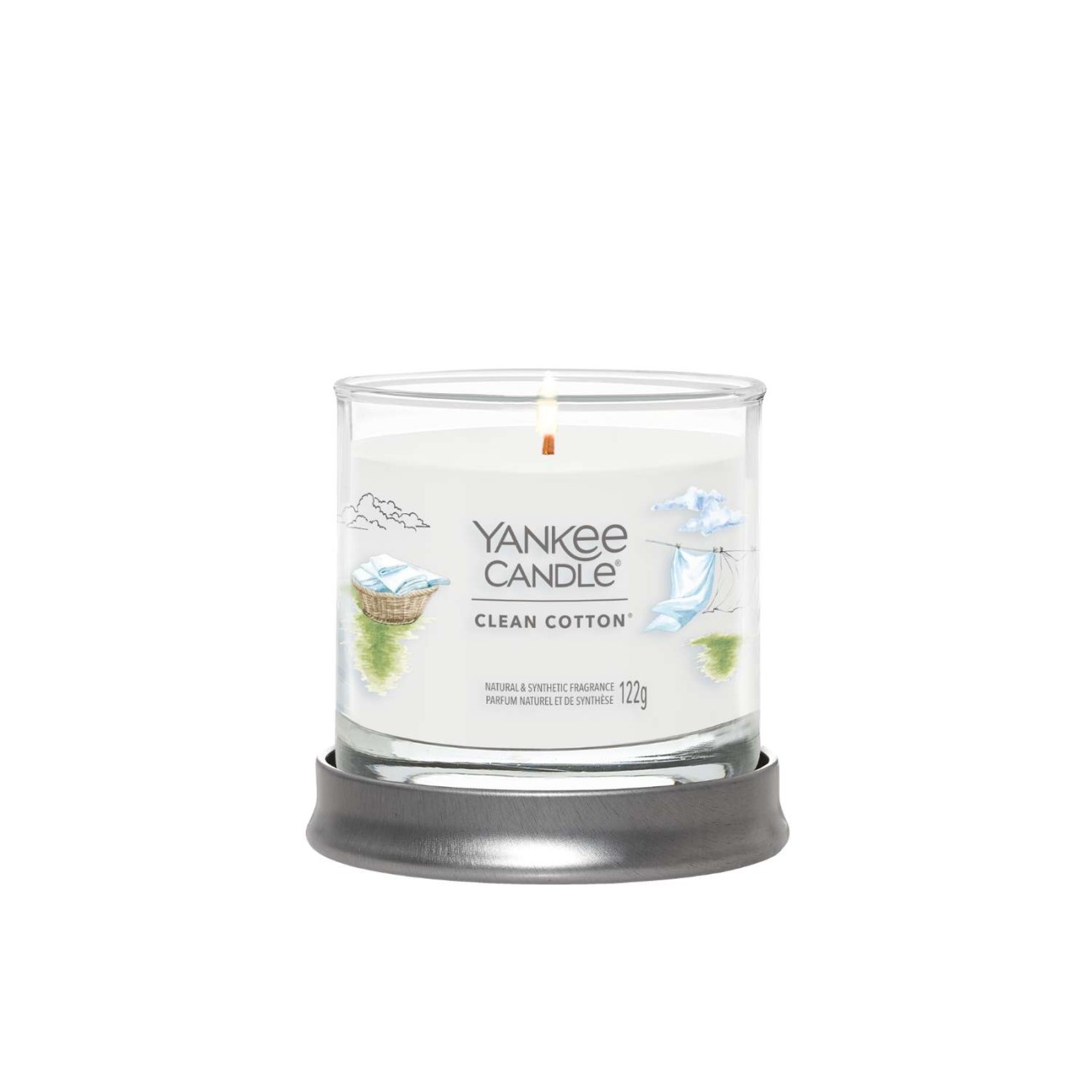 Yankee Candle Αρωματικό Κερί Signature σε Γυάλινο Δοχείο Small σειρά Clean Cotton Αρωματικα Κεριά