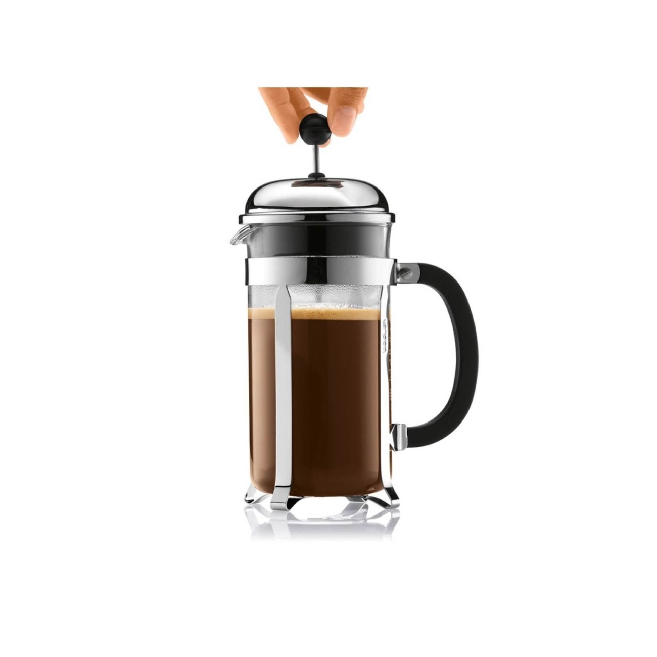 Bodum Καφετιέρα γαλλικού καφέ 8 φλ. 1lt Chrome  σειρά σειρά Chambord Καφές/Τσάι