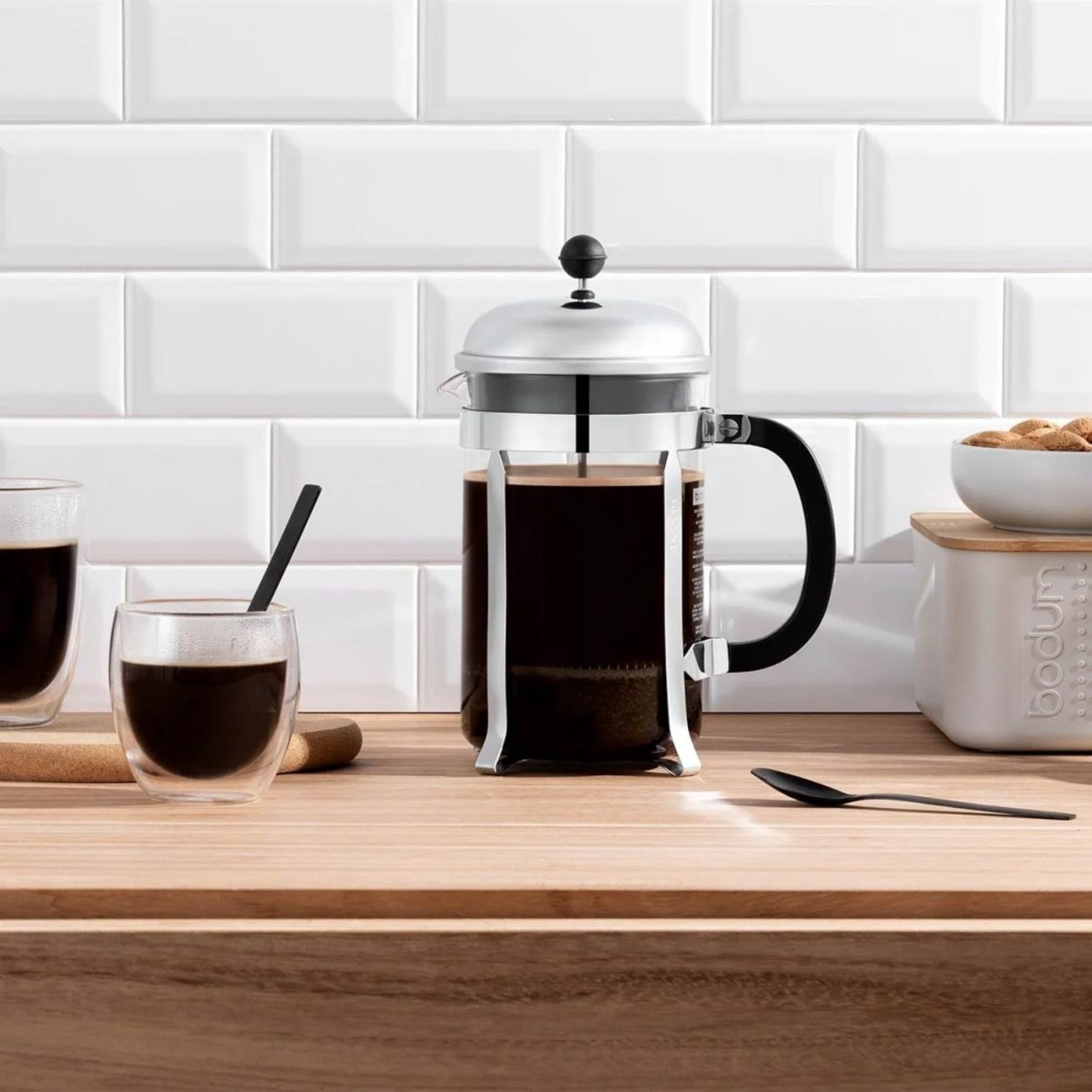Bodum Καφετιέρα γαλλικού καφέ ανοξείδωτη 12 φλ. 1.5lt Chrome  σειρά σειρά Chambord Καφές/Τσάι