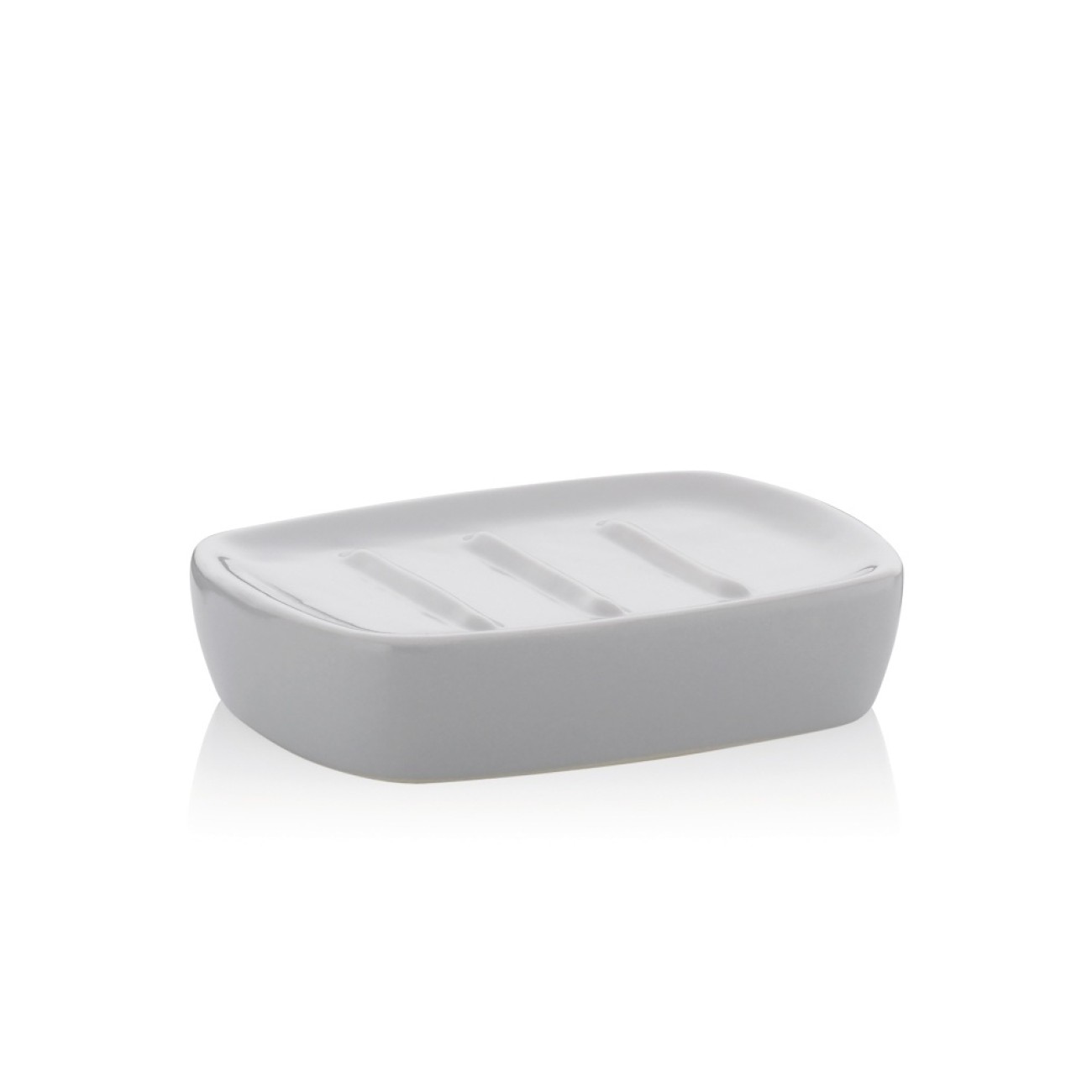 Kela Θήκη σαπουνιού 12x8,5x2,5cm γκρι σειρά Landora
 Αξεσουάρ Μπάνιου