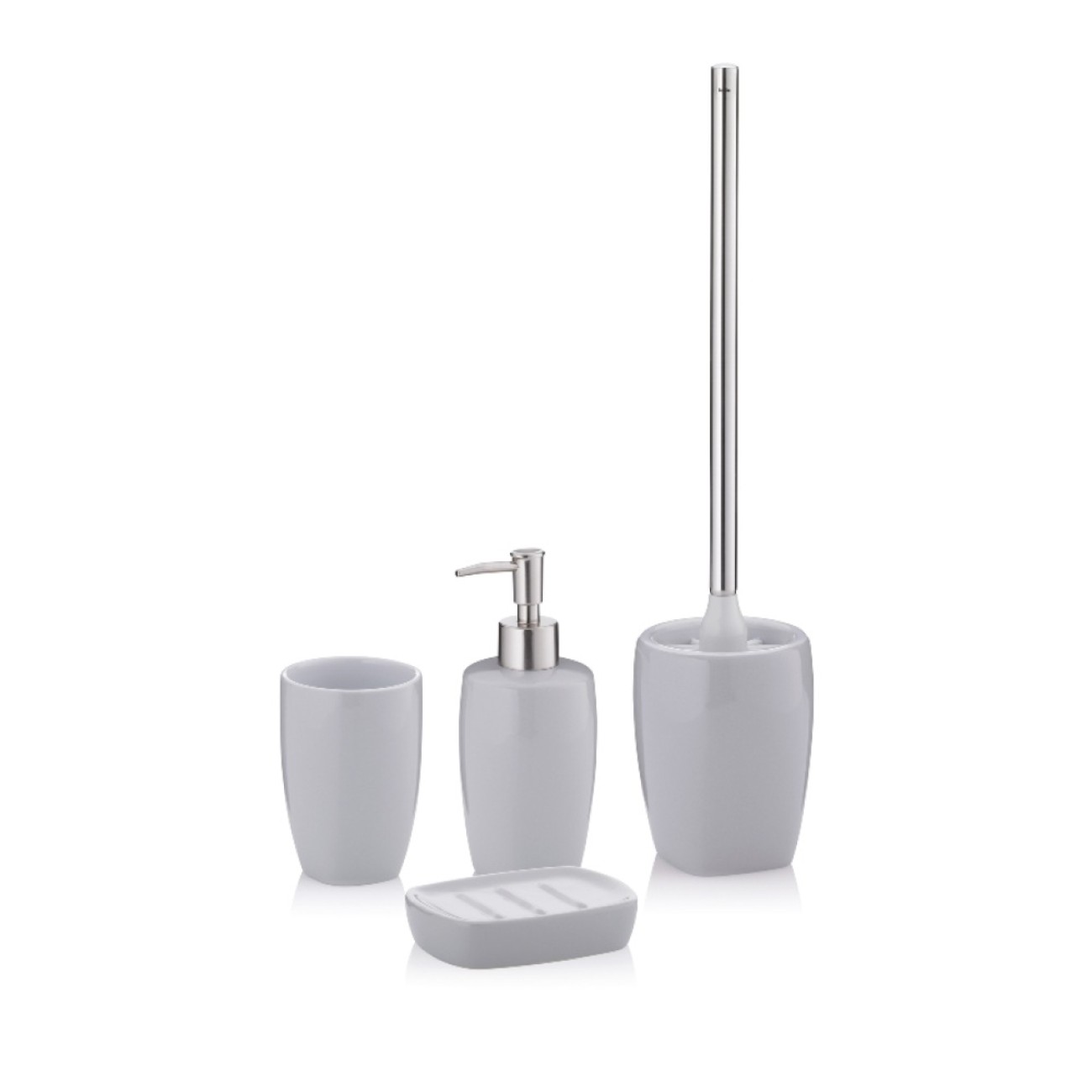 Kela Θήκη σαπουνιού 12x8,5x2,5cm γκρι σειρά Landora
 Αξεσουάρ Μπάνιου
