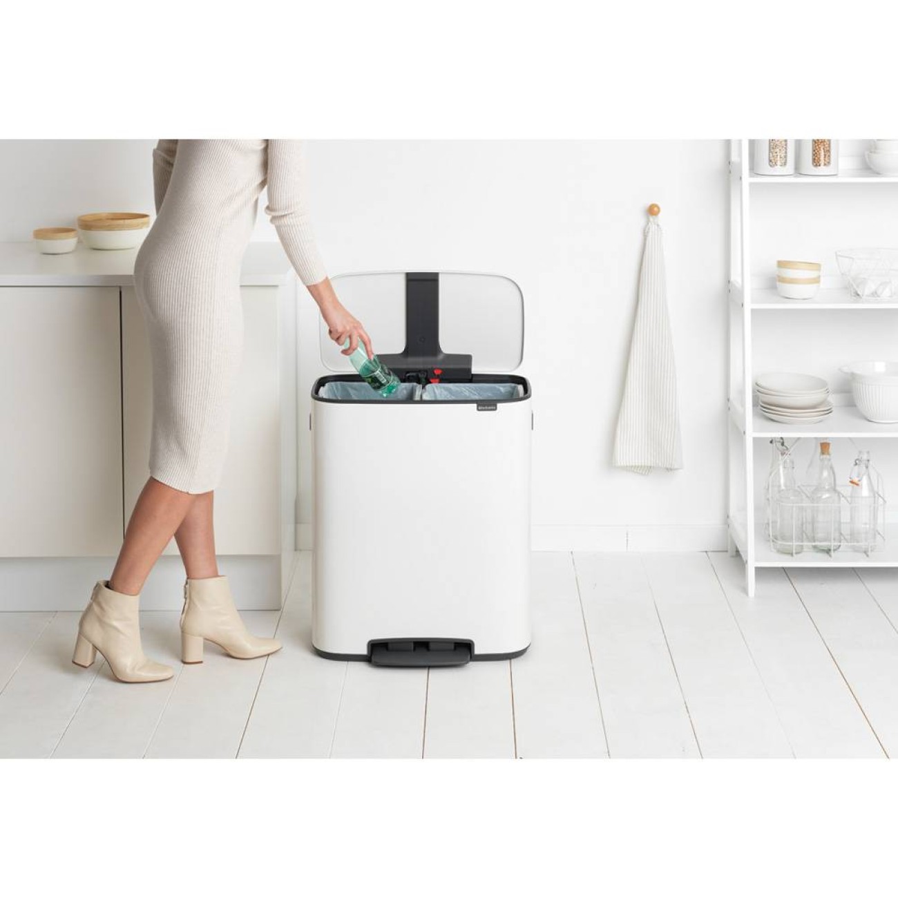 Brabantia Δοχείο απορριμμάτων Pedal Bin 2X30L White σειρά BO Κάδοι Κουζίνας