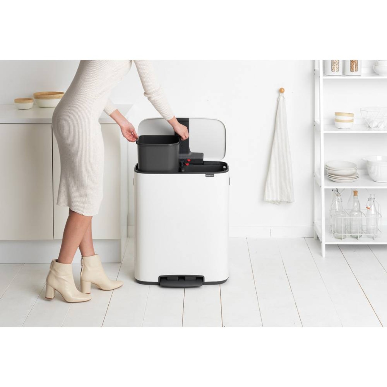 Brabantia Δοχείο απορριμμάτων Pedal Bin 2X30L White σειρά BO Κάδοι Κουζίνας