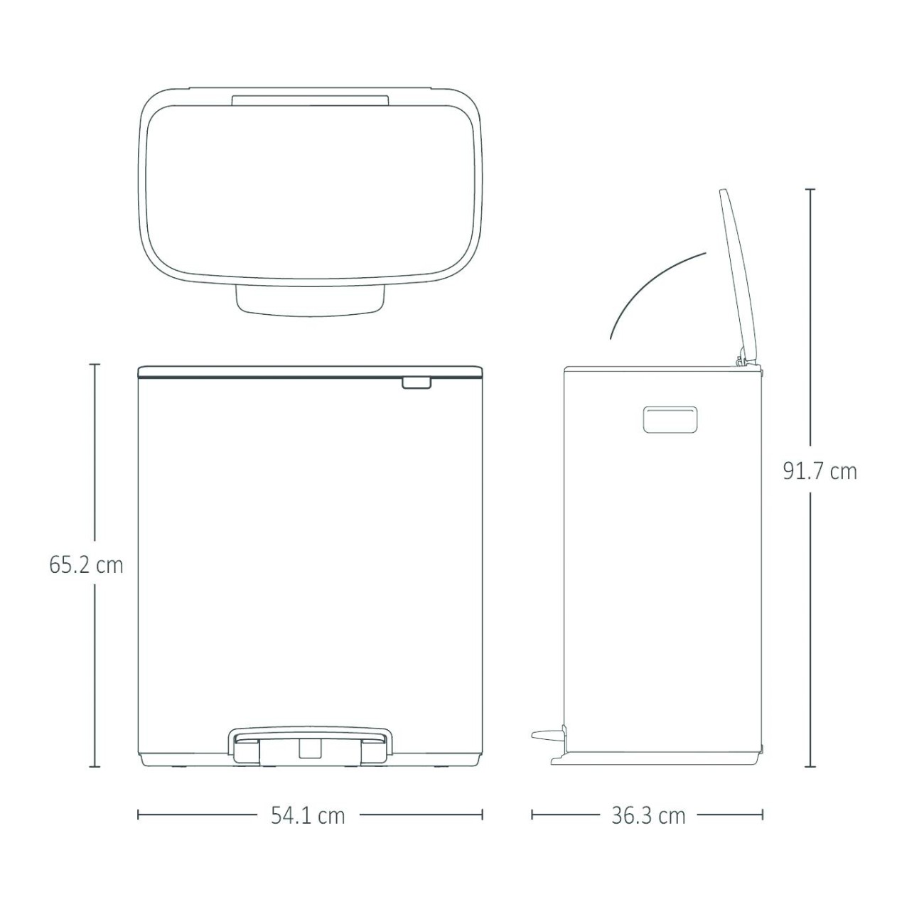 Brabantia Δοχείο απορριμμάτων Pedal Bin 2x30L Matt Black σειρά BO Κάδοι Κουζίνας
