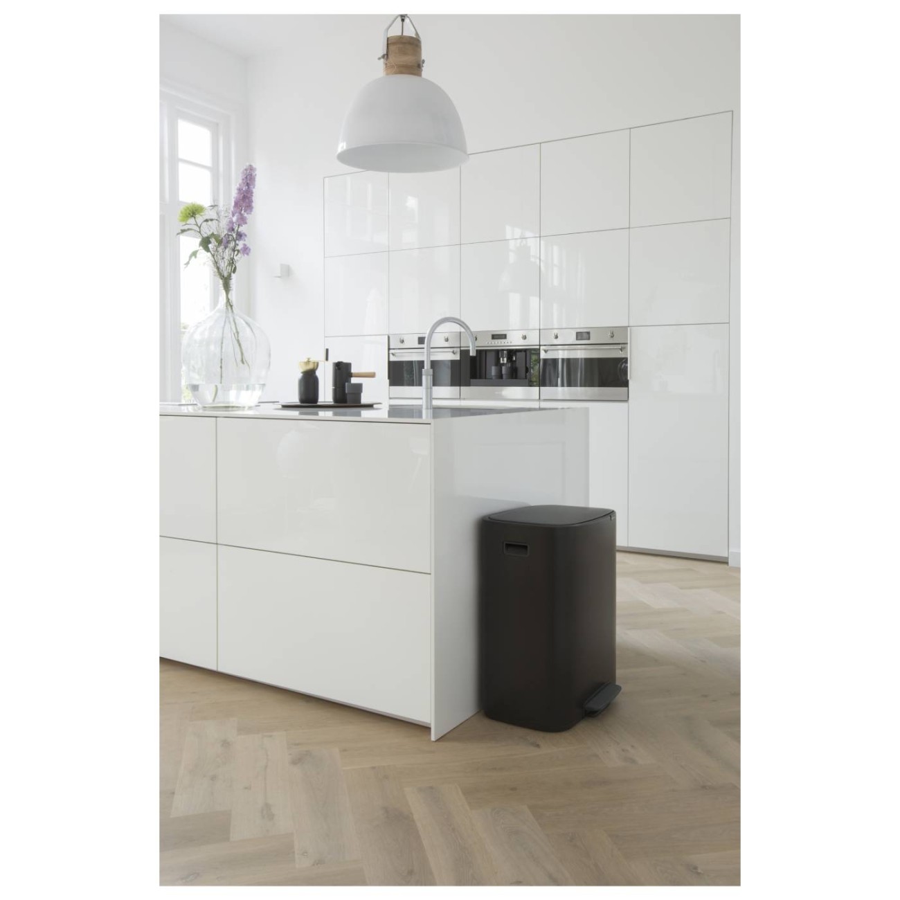 Brabantia Δοχείο απορριμμάτων Pedal Bin 2x30L Matt Black σειρά BO Κάδοι Κουζίνας
