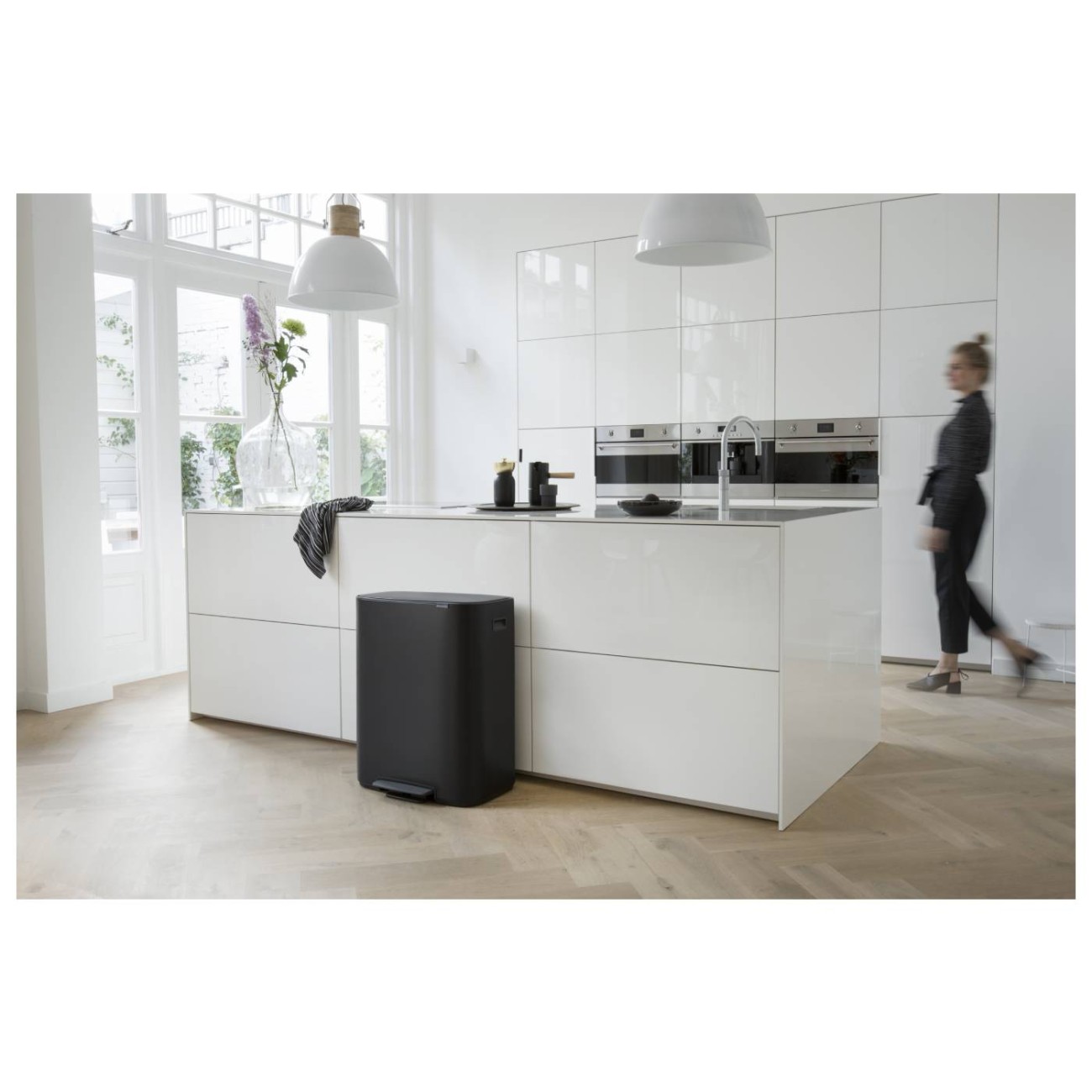 Brabantia Δοχείο απορριμμάτων Pedal Bin 2x30L Matt Black σειρά BO Κάδοι Κουζίνας