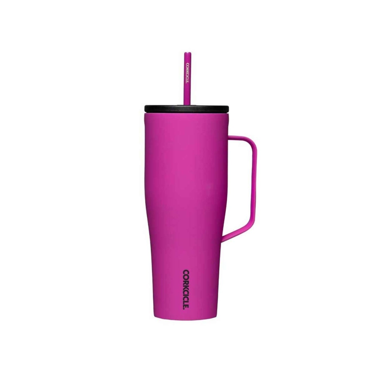 Corkcicle Ισοθερμική κούπα με καλαμάκι 890ML φούξια σειρά Cold Cup XL Θερμός Κανάτες/Κούπες
