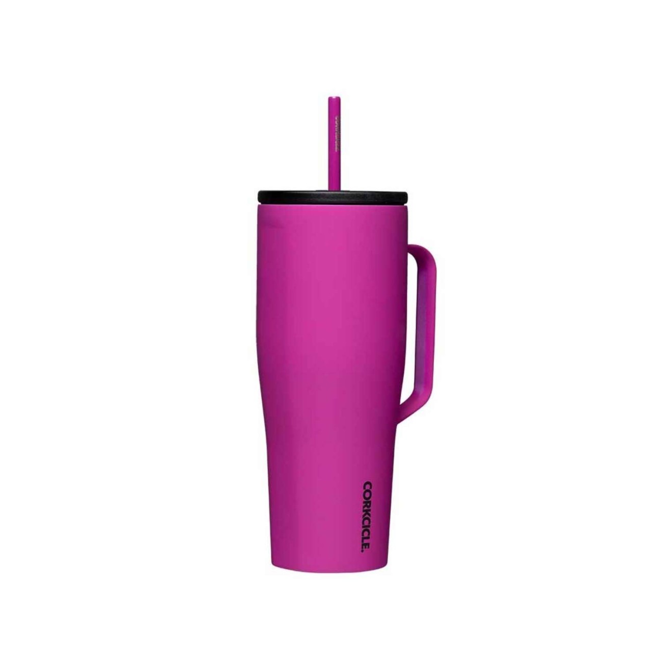 Corkcicle Ισοθερμική κούπα με καλαμάκι 890ML φούξια σειρά Cold Cup XL Θερμός Κανάτες/Κούπες