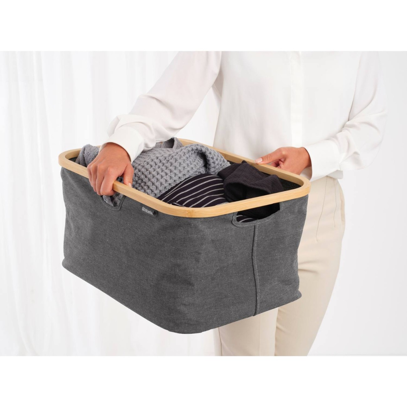 Brabantia Καλάθι απλύτων 40 λτ. αναδιπλούμενο Pepper Black Laundry