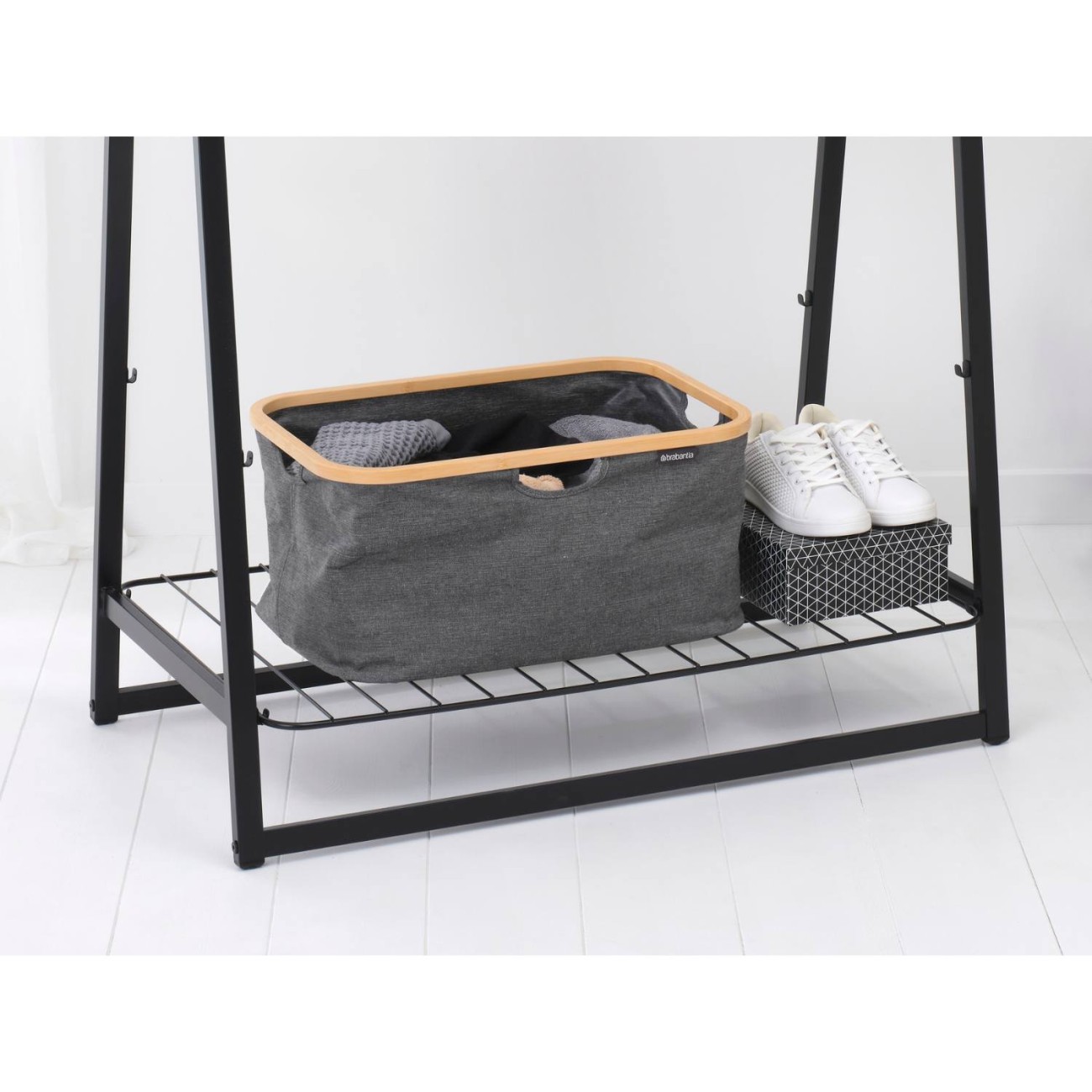 Brabantia Καλάθι απλύτων 40 λτ. αναδιπλούμενο Pepper Black Laundry