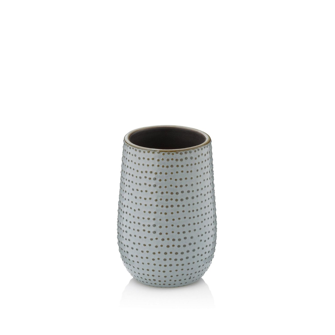 Kela Θήκη για οδοντόβουρτσες Φ8x11,5cm γκρι καφέ σειρά Dots Είδη Μπάνιου