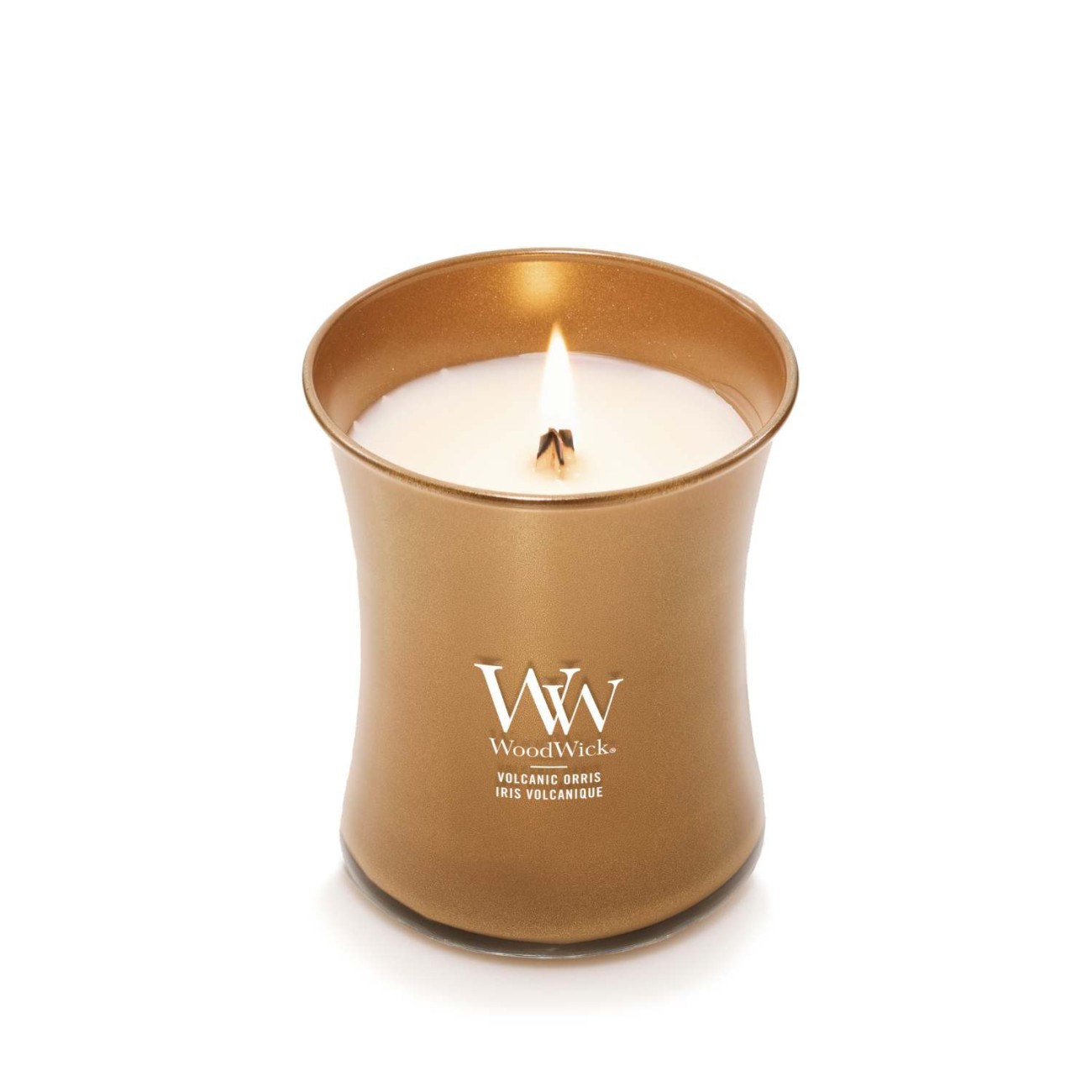WoodWick Αρωματικό Κερί σε Γυάλινο Δοχείο σειρά Precious Metal Volcanic Orris Αρωματικα Κεριά