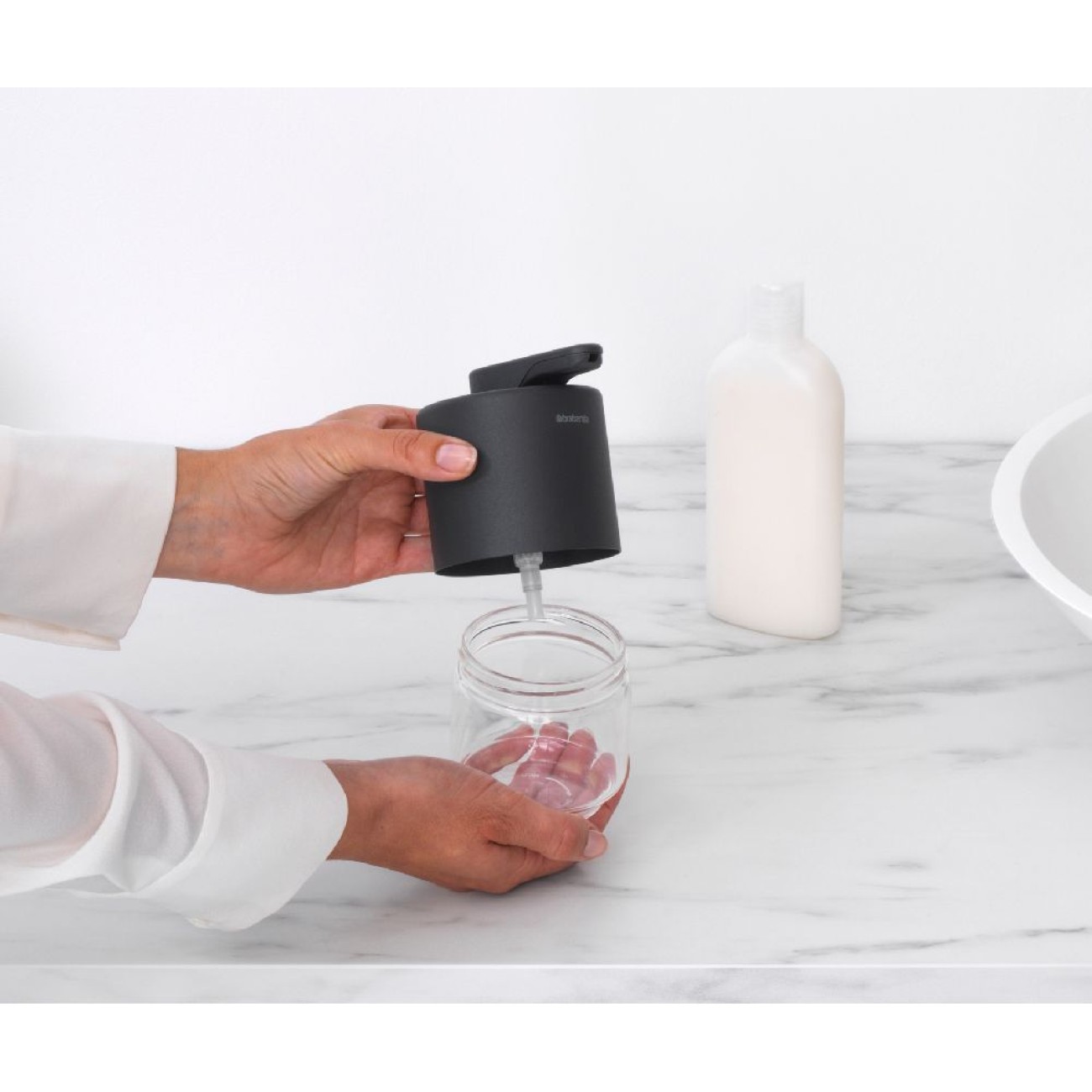 Brabantia Σαπουνοθήκη Dispenser Mineral Infinite Grey σειρά Mindset
 Αξεσουάρ Μπάνιου