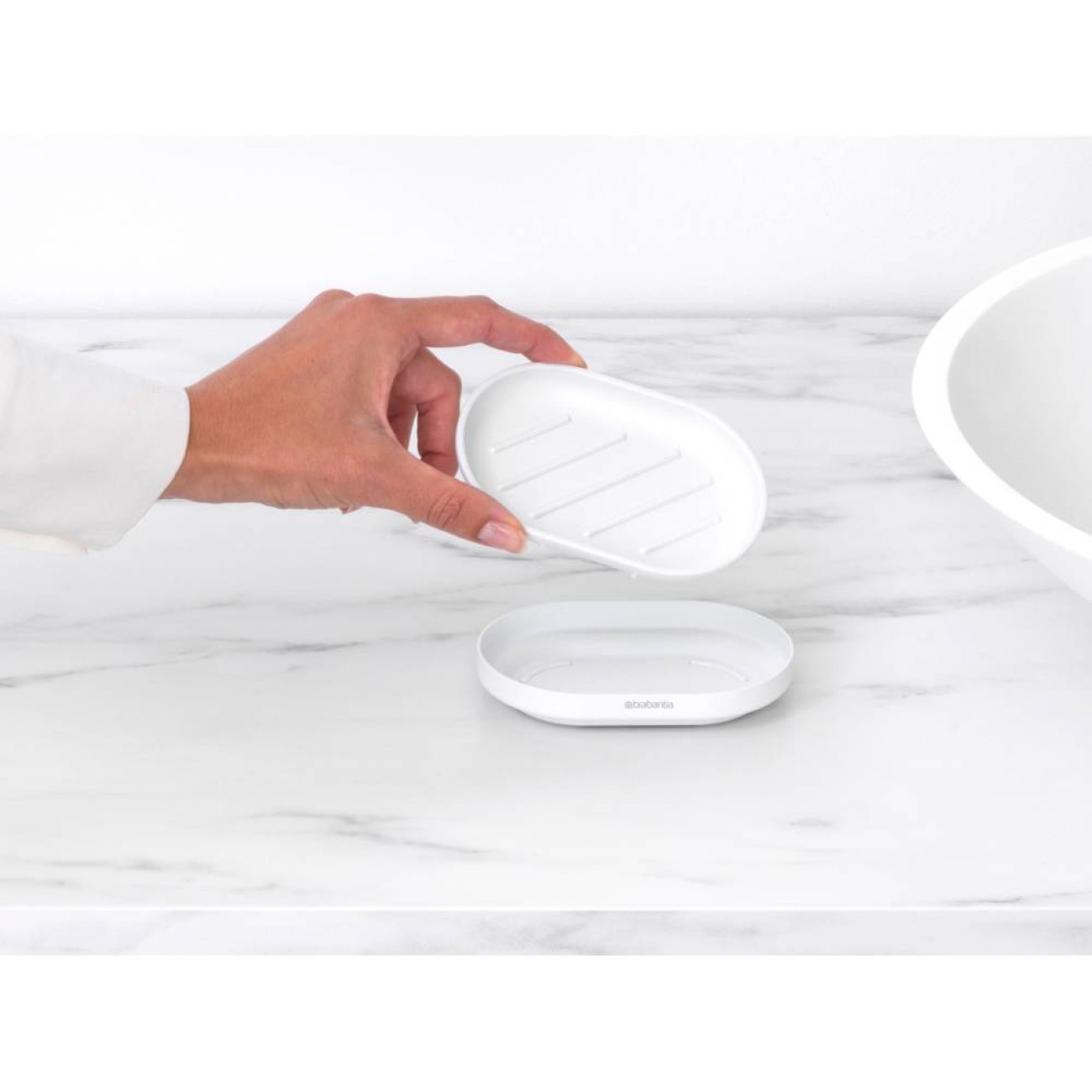 Brabantia Θήκη σαπουνιού Mineral Fresh White σειρά Mindset 
 Αξεσουάρ Μπάνιου