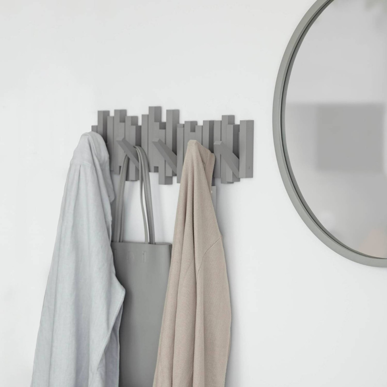 Umbra Κρεμάστρα τοίχου 50cm 5 θέσεων γκρι σειρά Sticks Καλόγεροι