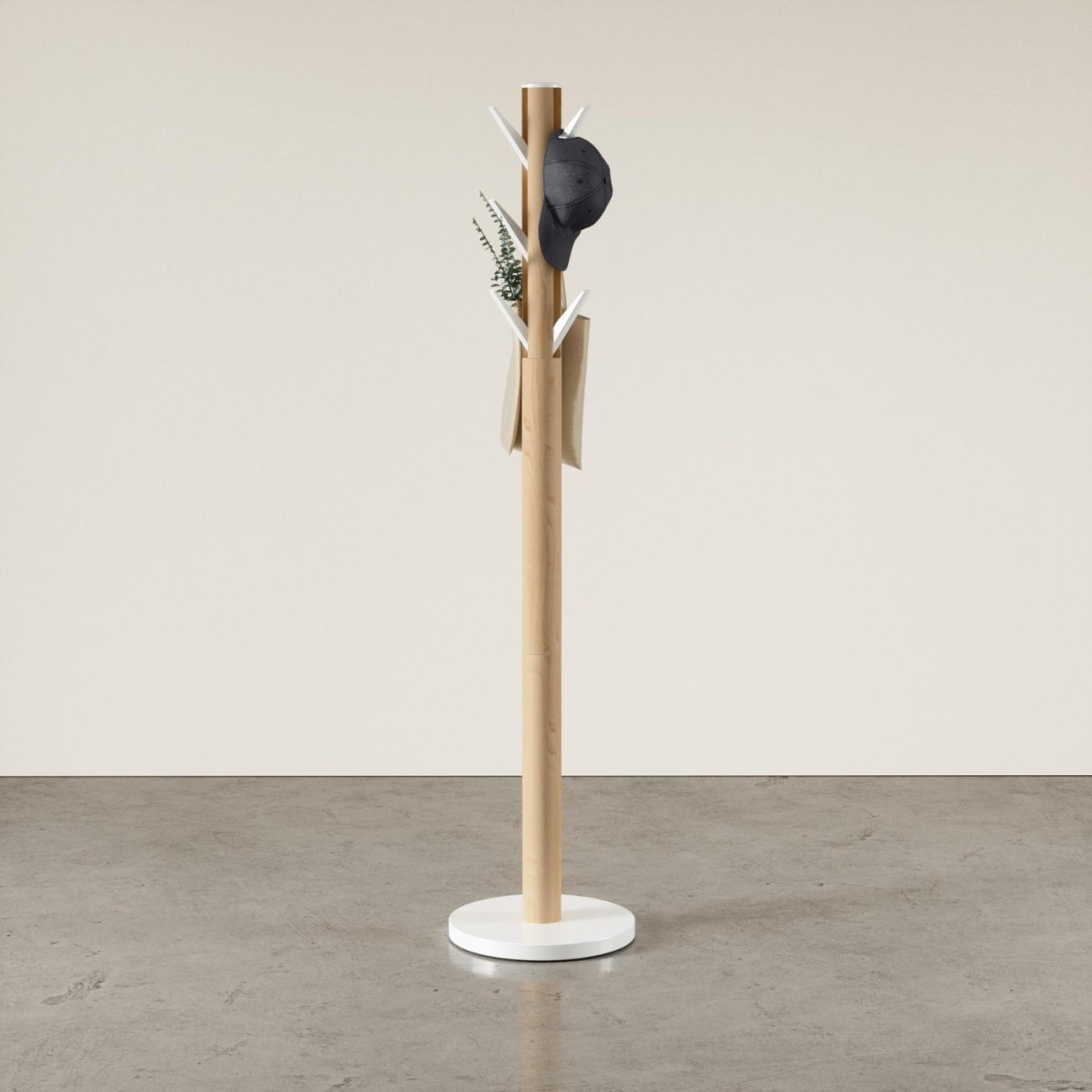 Umbra Καλόγερος 168cm λευκό/φυσικό ξύλο σειρά Flapper Καλόγεροι