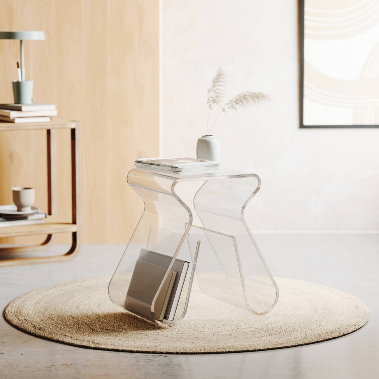 Umbra Τραπέζι βοηθητικό 42x29x43cm διάφανο σειρά Magino Βοηθητικά τραπέζια