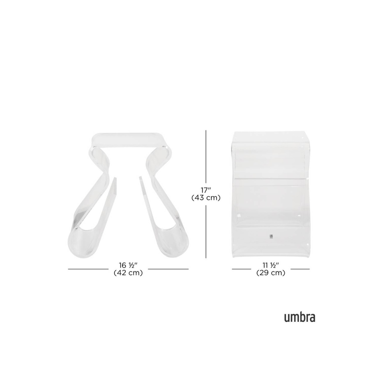 Umbra Τραπέζι βοηθητικό 42x29x43cm διάφανο σειρά Magino Βοηθητικά τραπέζια