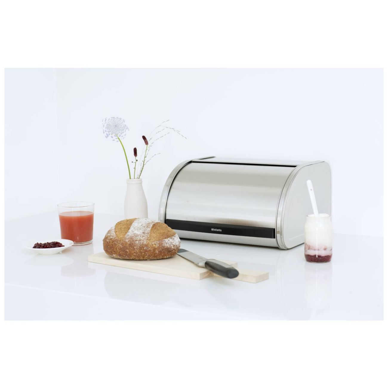 Brabantia Ψωμιέρα στογγυλή μεσαία σειρά Matt Steel Ψωμιέρες