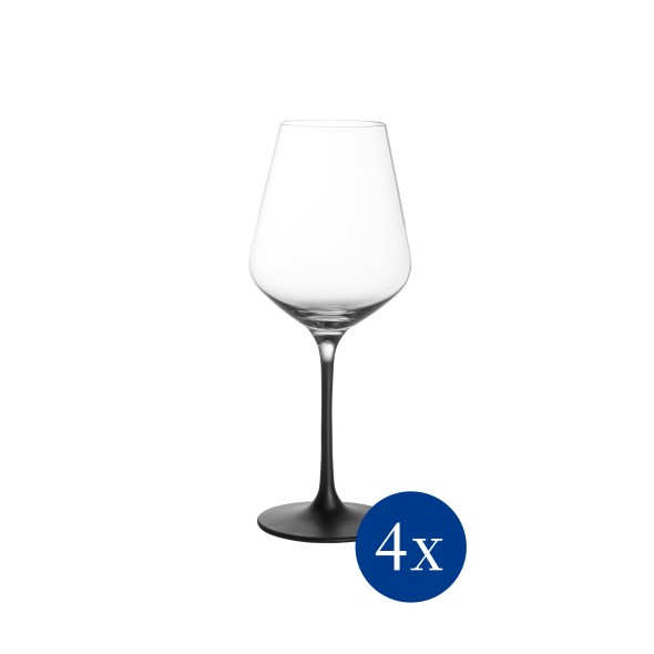 Villeroy & Boch Σετ 4 τεμ. ποτήρι λευκού κρασιού 0,38 λτ., μαύρο πόδι σειρά Manufacture Rock
