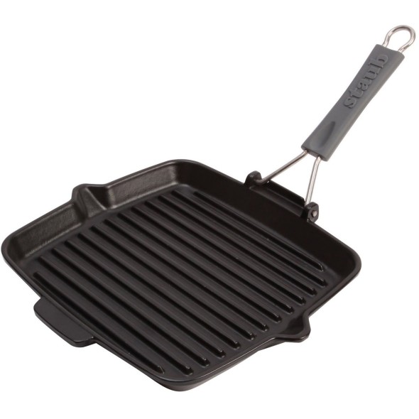 Staub Γκριλιέρα τετράγωνη 24x24εκ. μαντέμι με χερούλι σιλικόνης σειρά Grill Symphony Staub Γκριλιέρα τετράγωνη 24x24εκ. μαντέμι με χερούλι σιλικόνης σειρά Grill Symphony