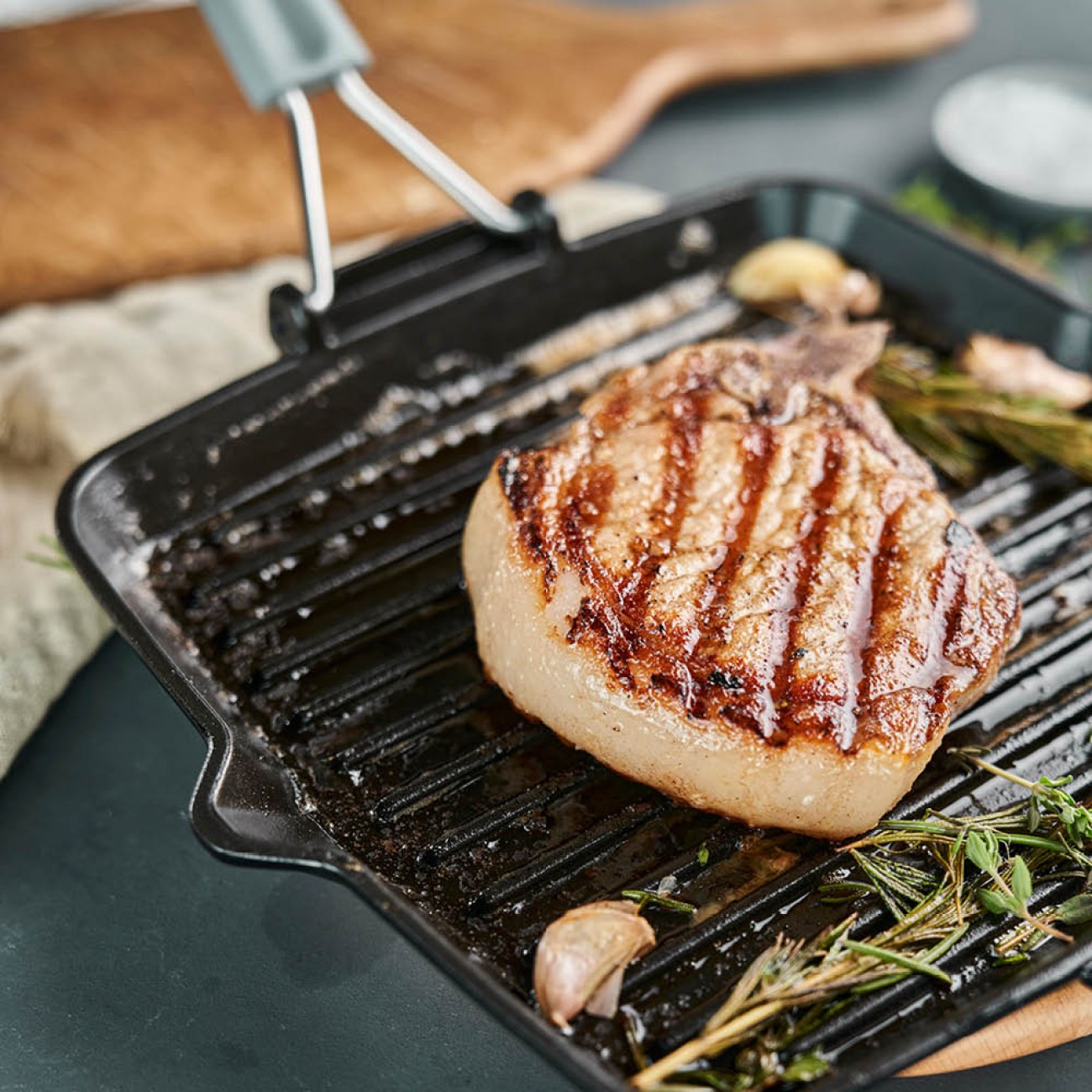 Staub Γκριλιέρα τετράγωνη 24x24εκ. μαντέμι με χερούλι σιλικόνης σειρά Grill Symphony Γκριλιέρες/Ψηστιέρες