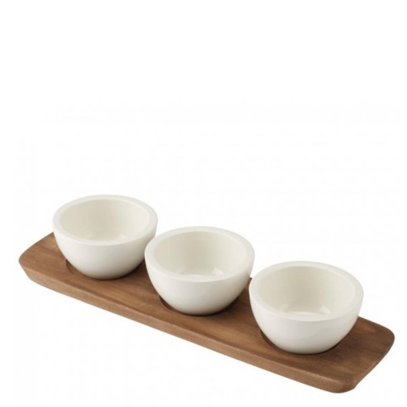 Villeroy & Boch Σετ 3 τεμ. μπολ με ξύλινη βάση σειρά Artesano Original
