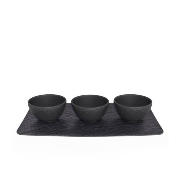 Villeroy & Boch Μπολ dip σετ 3 τεμ. με δίσκο σειρά Manufacture Rock Villeroy & Boch Μπολ dip σετ 3 τεμ. με δίσκο σειρά Manufacture Rock
