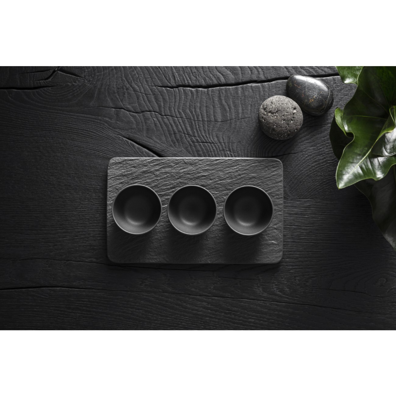 Villeroy & Boch Μπολ dip σετ 3 τεμ. με δίσκο σειρά Manufacture Rock Manufacture Rock by Villeroy & Boch