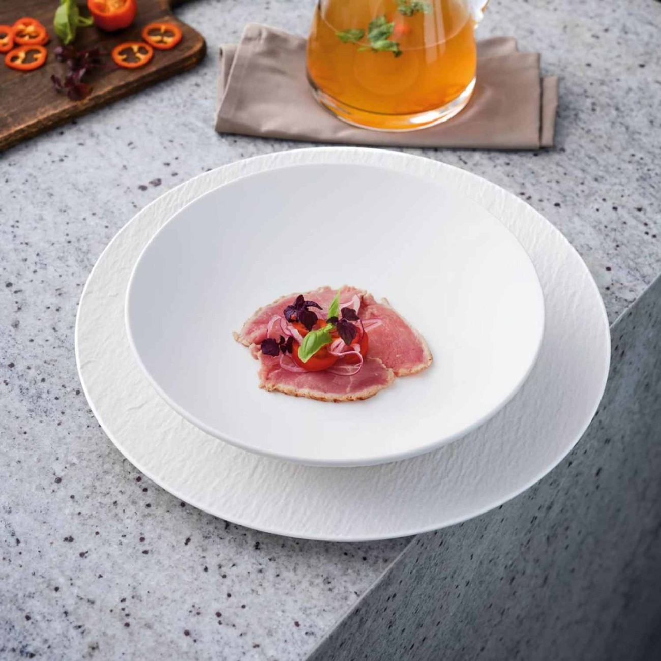 Villeroy & Boch Πιάτο βαθύ/μπολ σαλάτας 1100ml σειρά Manufacture Rock Blanc Manufacture Rock by Villeroy & Boch