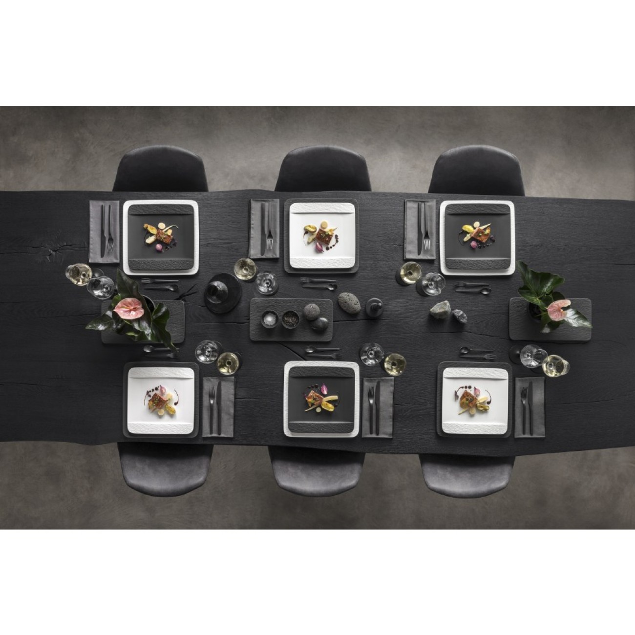Villeroy & Boch Πιατέλλα τετράγωνη 32Χ32 εκ. σειρά Manufacture Rock Blanc Manufacture Rock by Villeroy & Boch