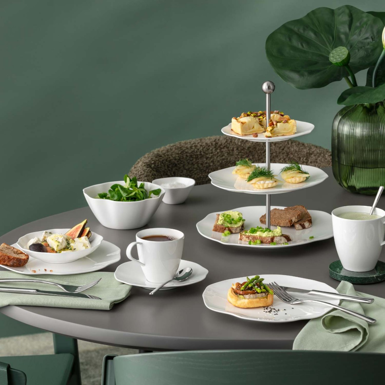 Villeroy & Boch Πιατέλα τριπλή 27 εκ. White σειρά Pura Πιατέλες