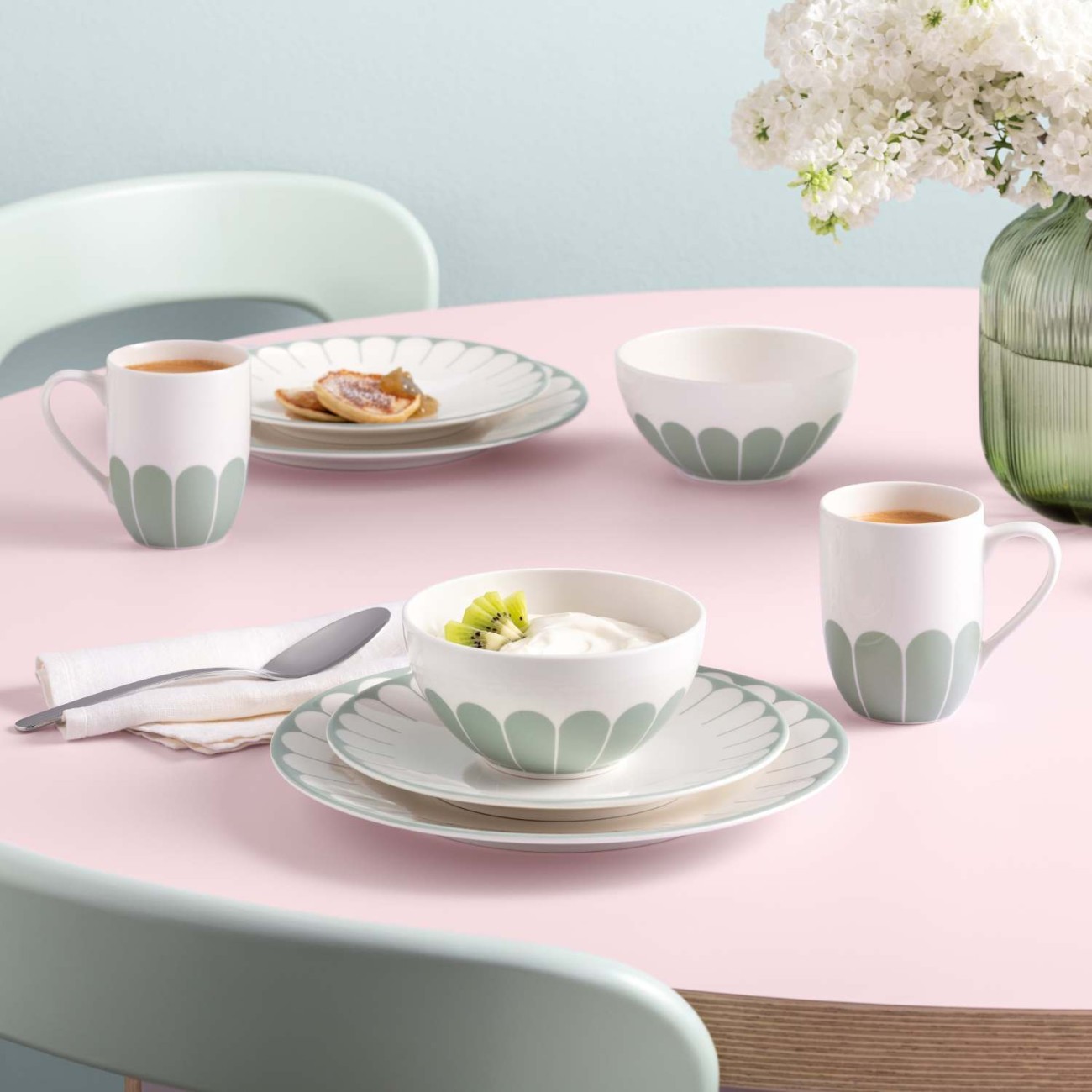 Villeroy & Boch Πιάτο φαγητού 26,6 εκ. σειρά Fleur Vert Πιάτα ρηχά φαγητού