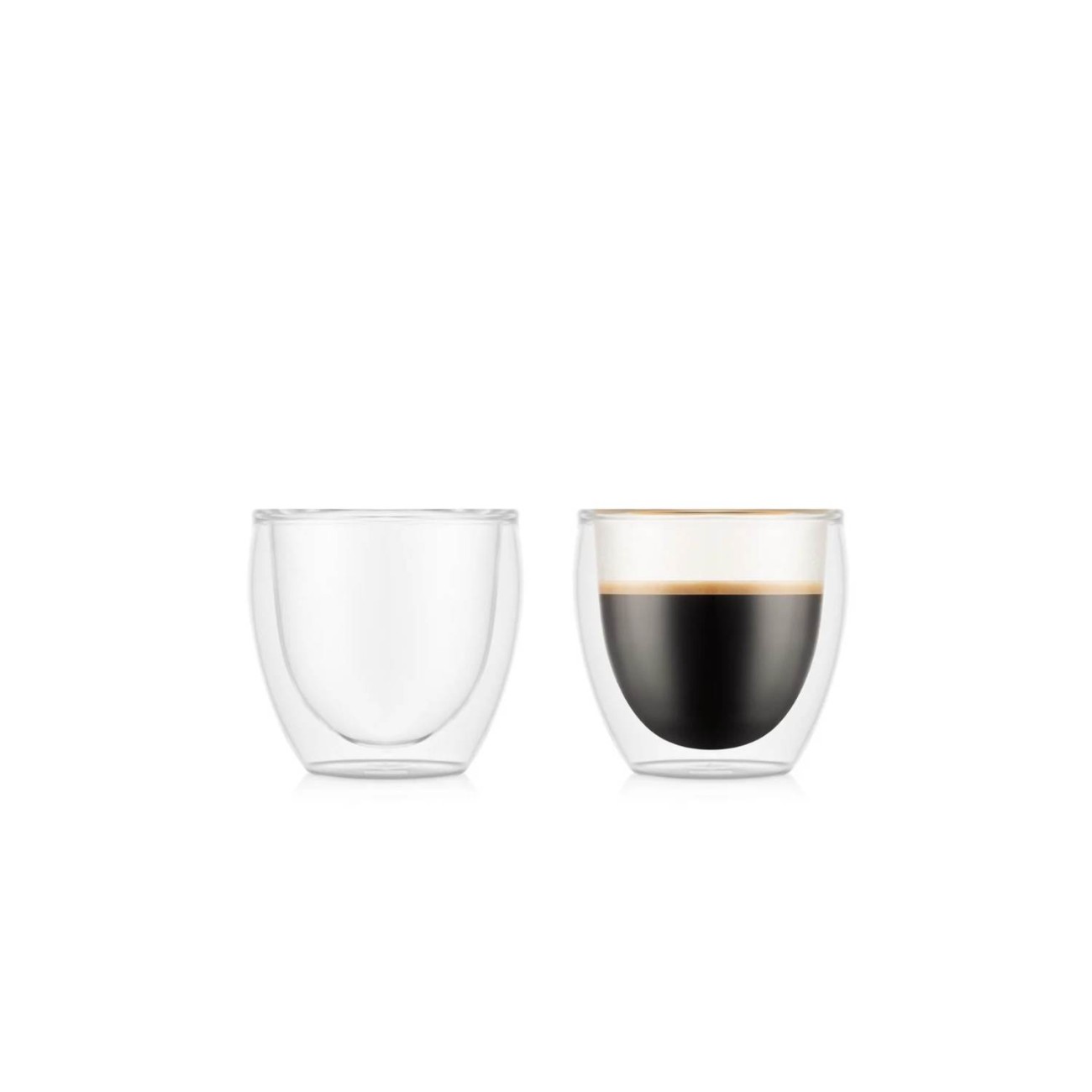 Bodum Σετ 2 τεμ. ποτήρια expresso double wall 80ml Transparent σειρά Pavina Κούπες/Φλυτζάνια