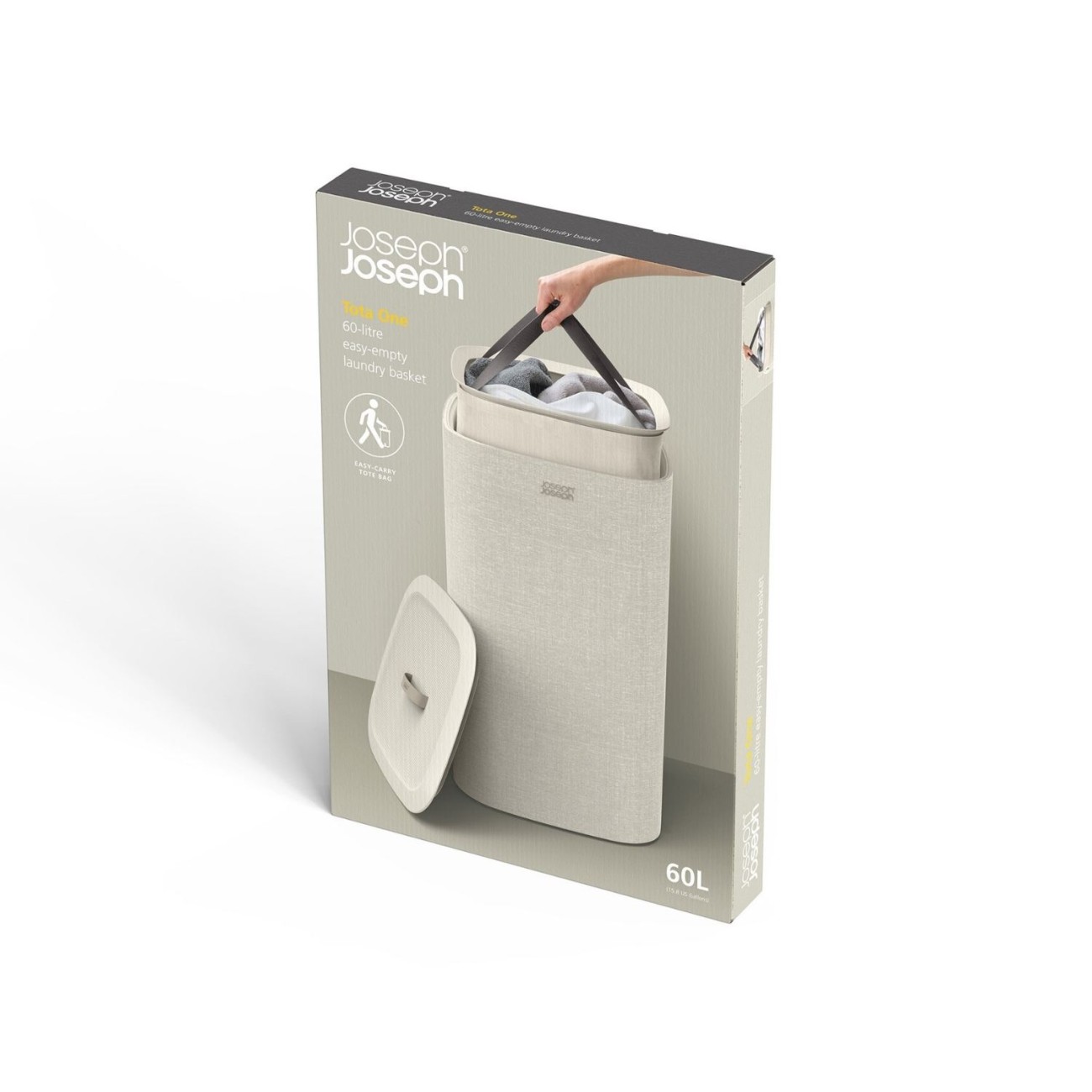 Joseph Joseph Καλάθι απλύτων 60lt. Μπεζ σειρά Tota one Κάδοι απλύτων