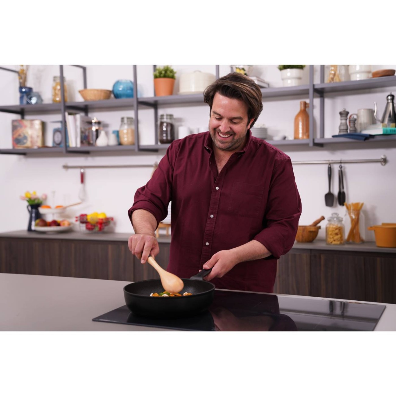 Sambonet Wok Φ 30 cm με καπάκι/5lt σειρά Titan Pro Τηγάνια/Wok