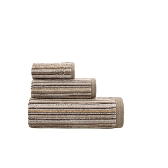 Lasa Home Πετσέτα προσώπου 50Χ100εκ. καφέ σειρά Pure Stripes II