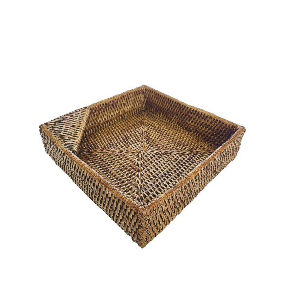 Sambonet Χαρτοπετσετοθήκη 23Χ23 εκ. Rattan Honey Brown σειρά Radici